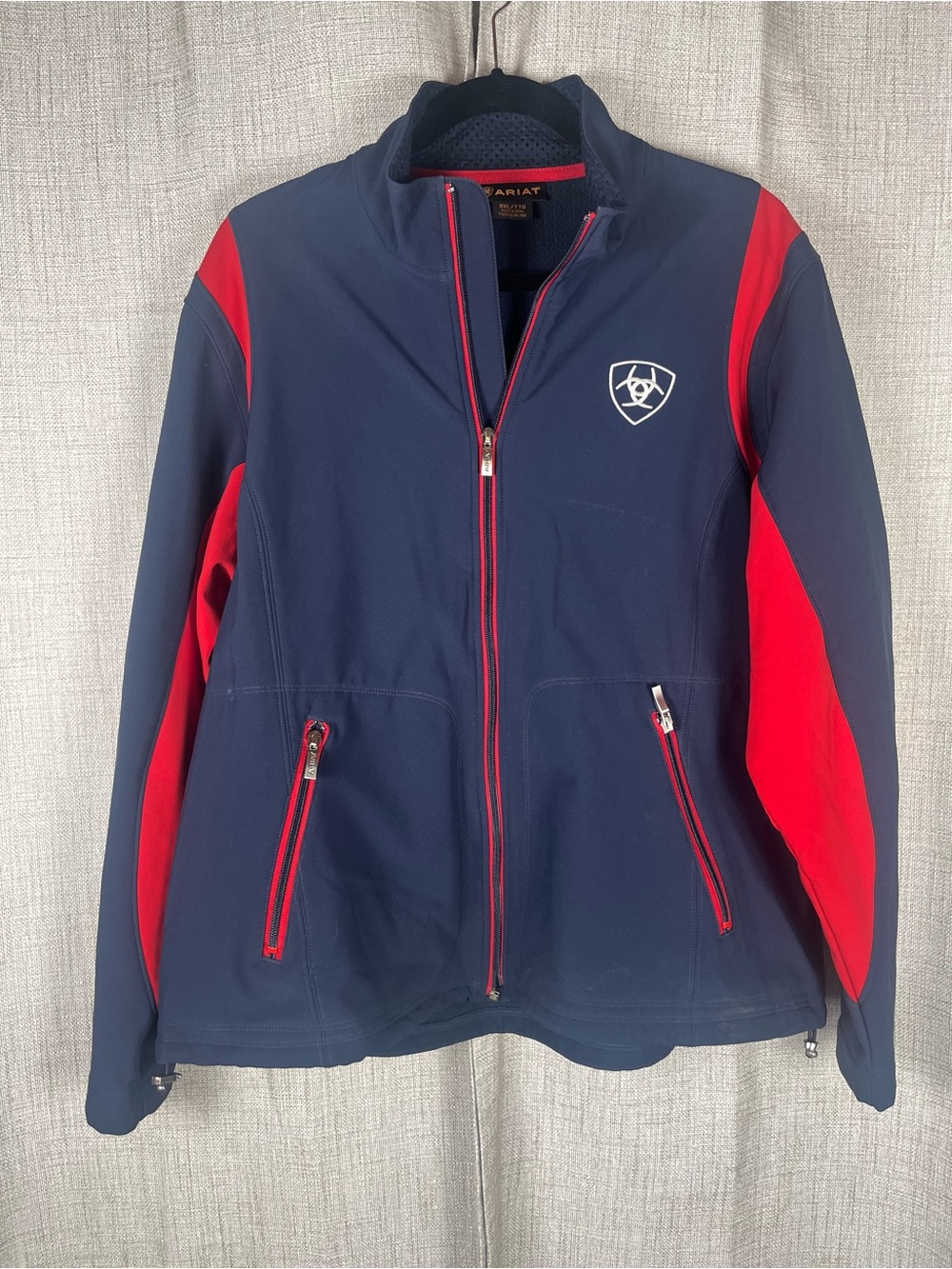 ARIAT Women's Eco Dry Softshell Full-Zip Jacket Navy/Red Size XXL Wind Resistant